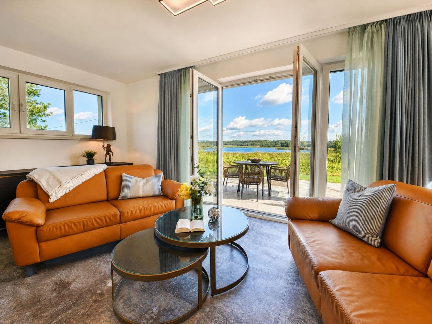 Ferienhaus B Fischerhütte Neukamp in Neukamp – Wohnzimmer