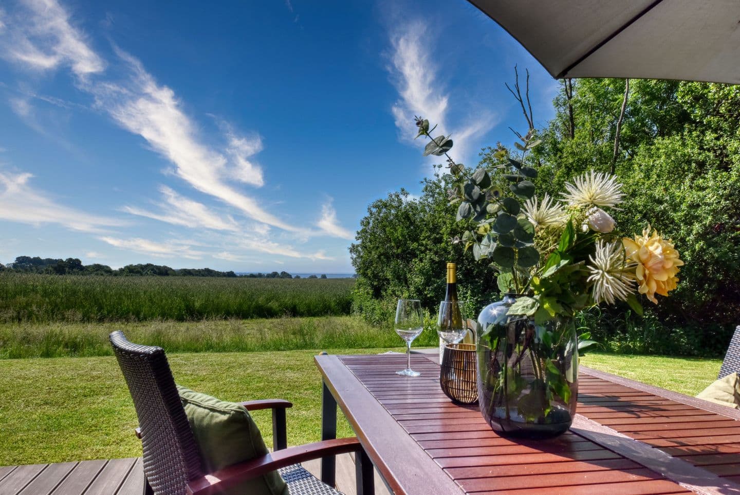 Ferienhaus Backsteinquartier B in Putbus in Putbus – Gartenblick