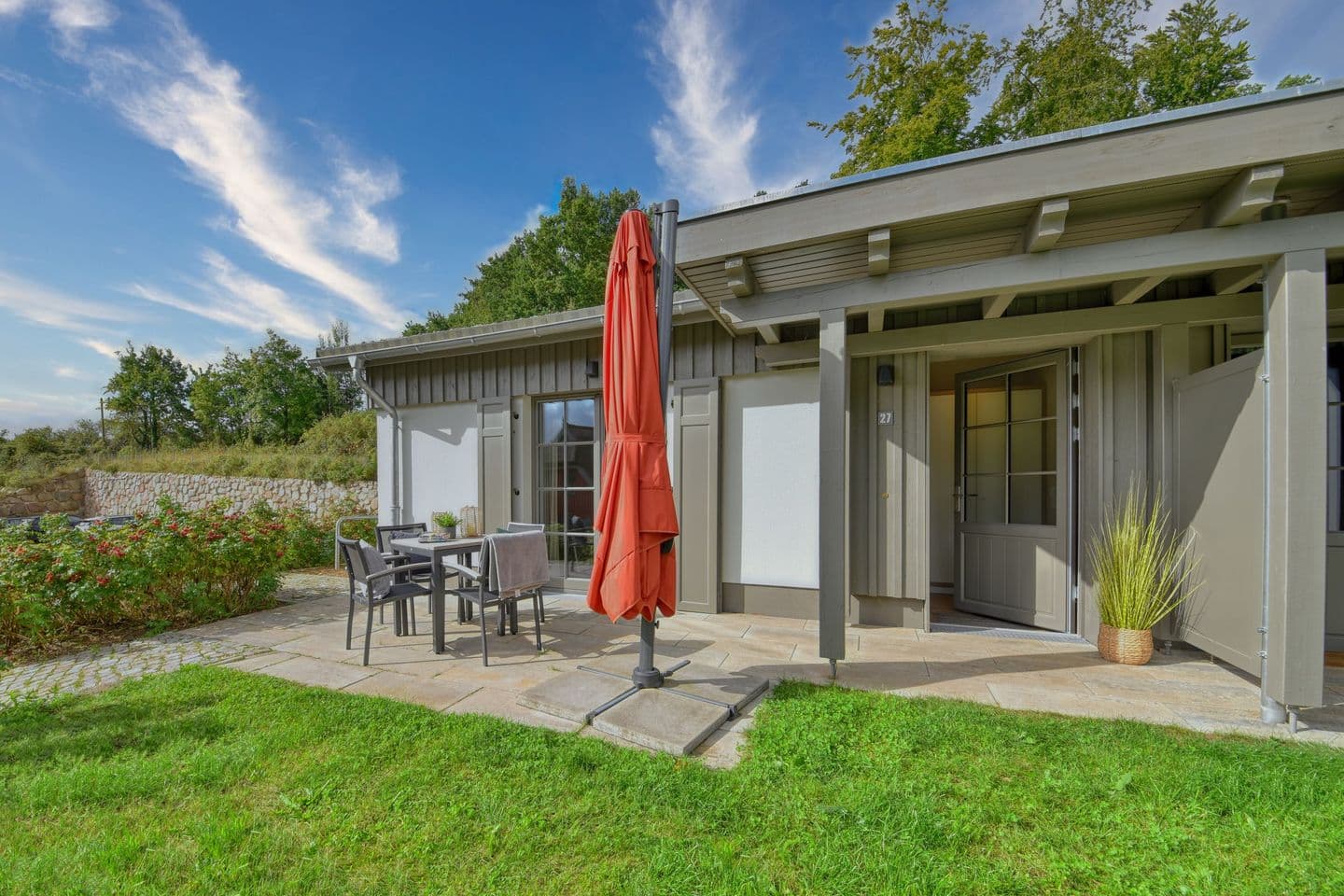 Ferienhaus Bodden Hus 27 Feriendorf Klein Stresow Rügen in Klein Stresow – Terrasse