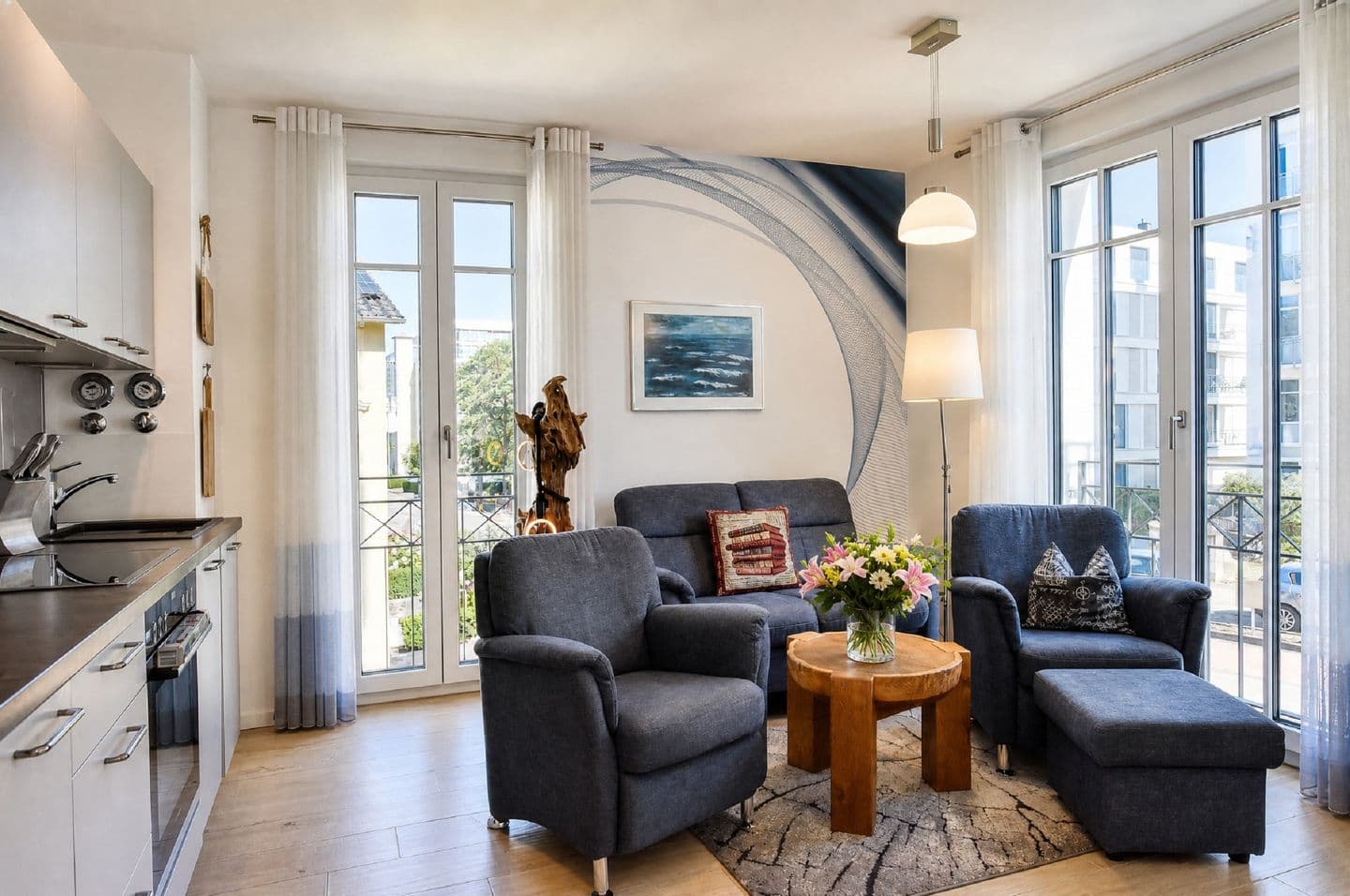 Ferienwohnung Ankerplatz 11 in der Villa Sofie Binz in Binz – Wohnzimmer