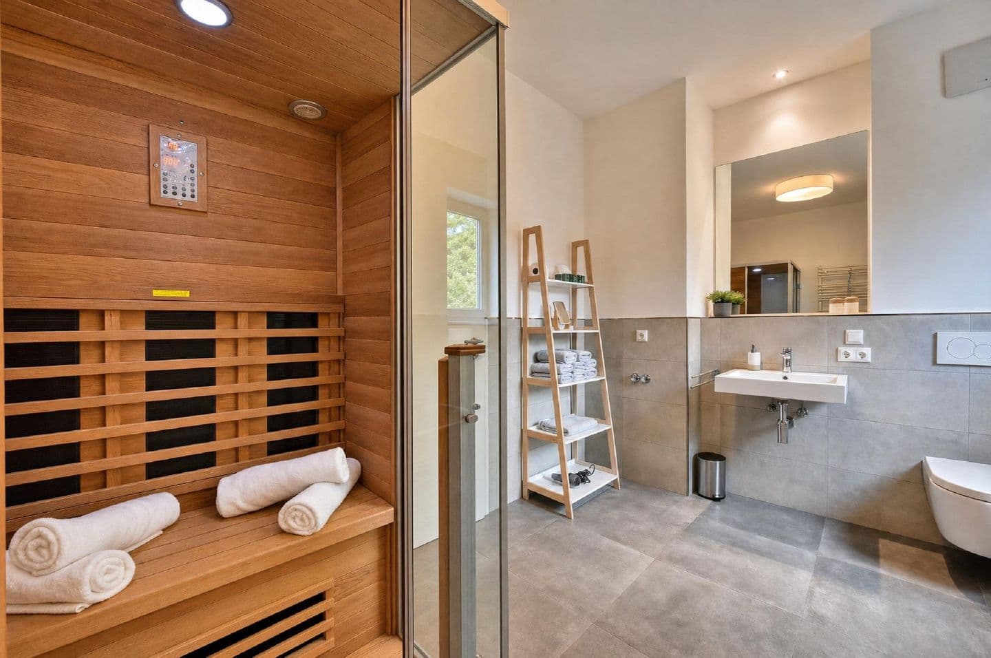Ferienwohnung Ostseewind 10 Parkvillen Carlota und Candela Baabe in Baabe – Sauna