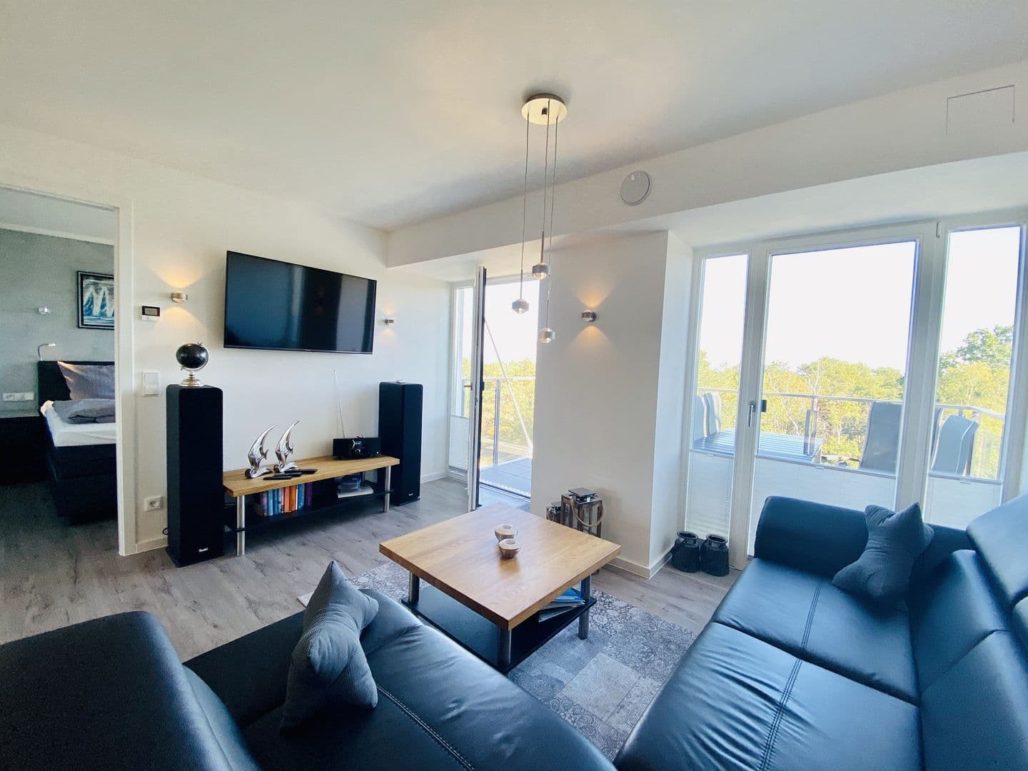 Ferienwohnung Penthouse mit Dachterrasse PIER 5.4 in Binz – Wohnzimmer