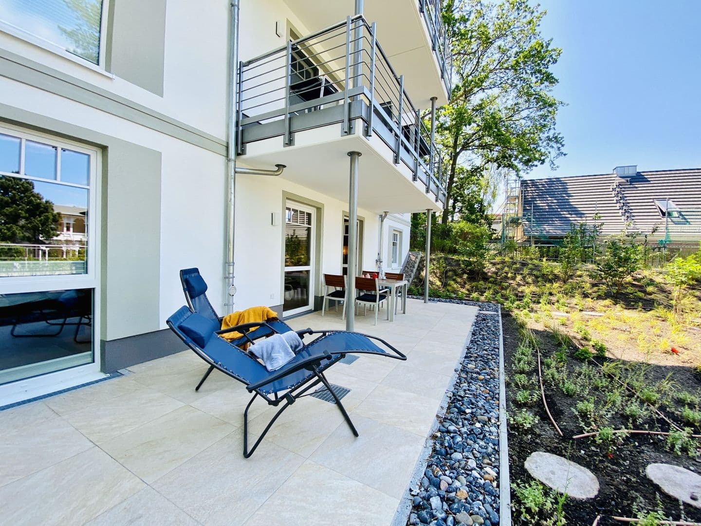 Ferienwohnung Strandkorbliebe in der Villa Düne Binz in Binz – Terrasse